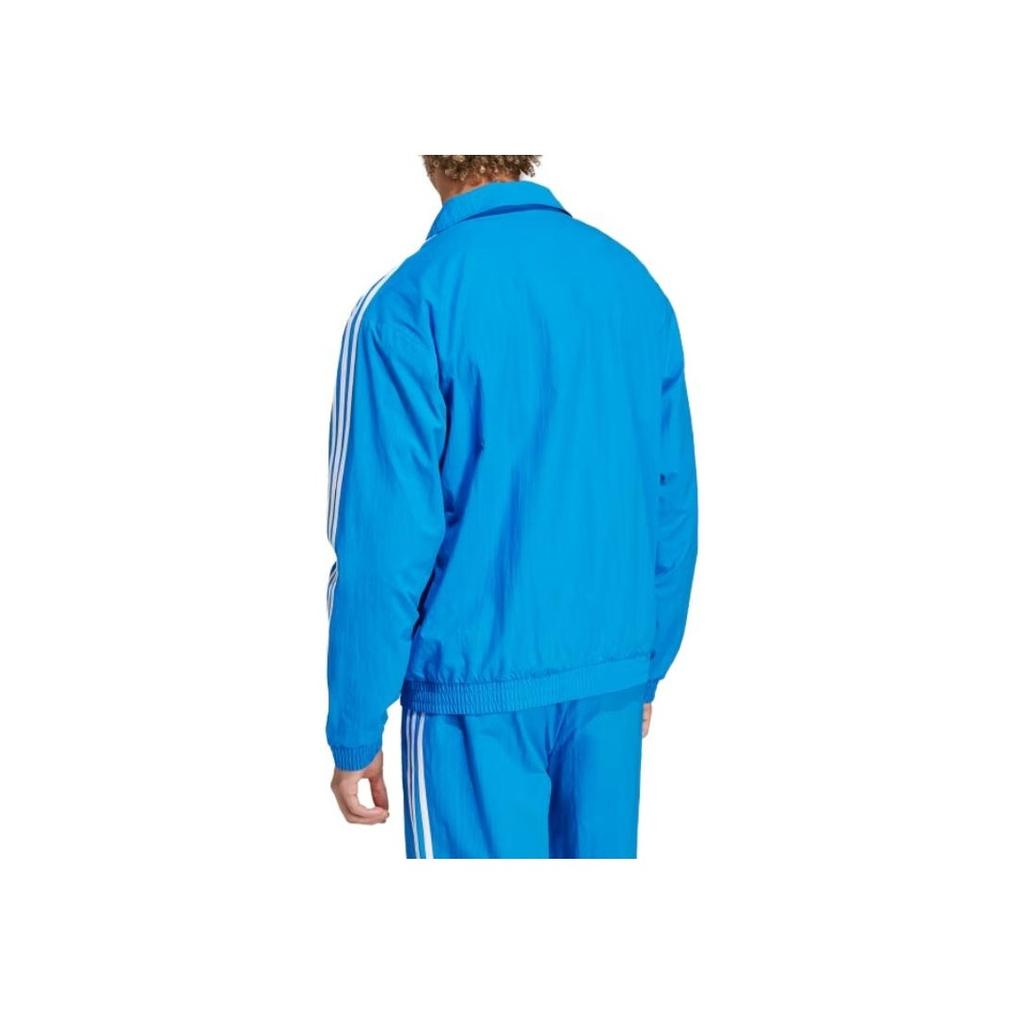 Adidas Originals Striped Stand Collar Zip-Up Long-Sleeve Jacket Men Jacket Blue IT2496