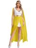 Womens Greek Princess Costume V Neck Cape Sleeve Design Sequin Trim Front Split Dress Queen Cosplay Halloween Party