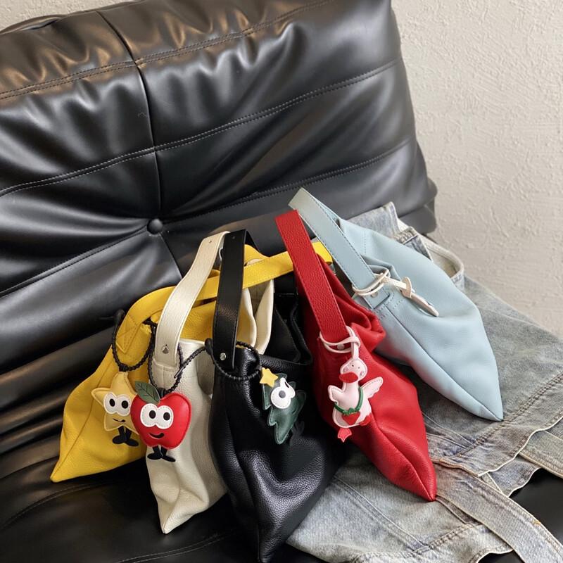 Dou Xiaozhu Nischenmode Echte Leder Eimertasche