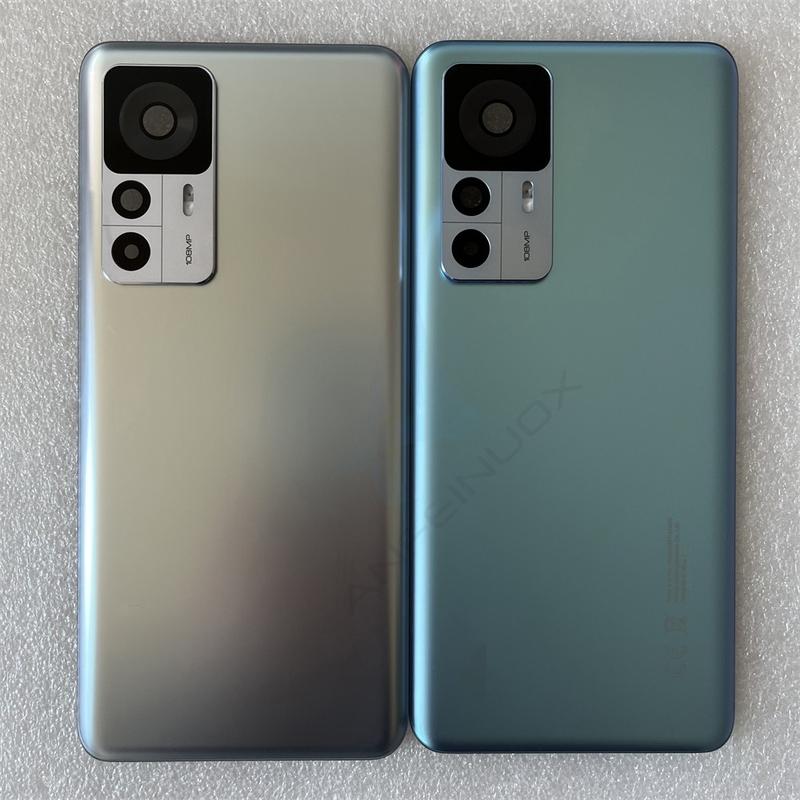 Nytt for XM Mi 12T Pro Herdet Glass Bakdeksel Reservedeler For Mi12T Bak Batterideksel Dørhus + Kameraramme