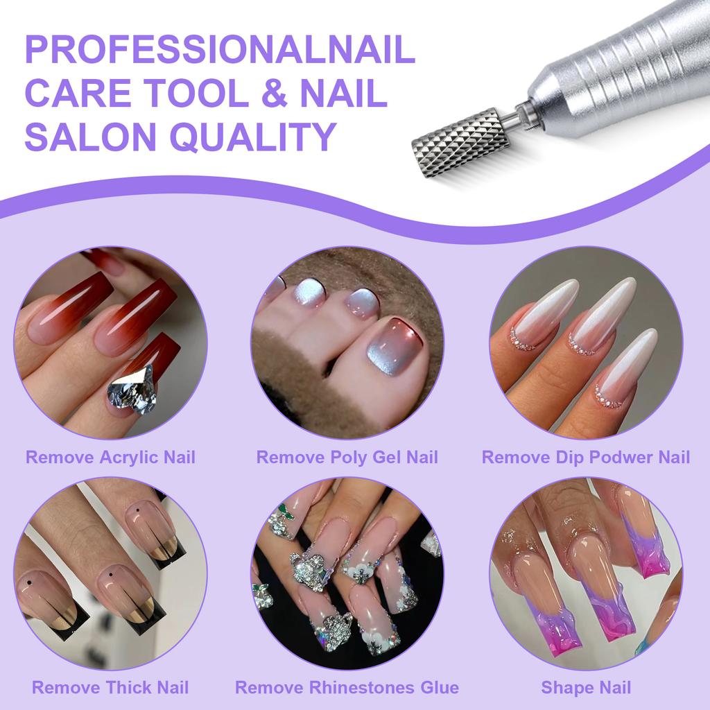 1pcs Sliver Nail Drill Bits Milling Cutter Carbide Nail Tools For Electric Nail Drill Manicure Machine Pedicure Nail Files Acces