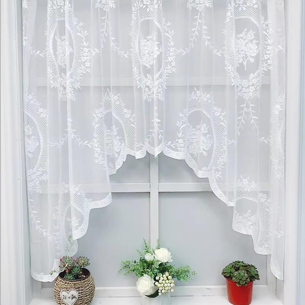 Lace Window Curtain Curved Half Curtain Fashion Partition Curtain  Home Decorative