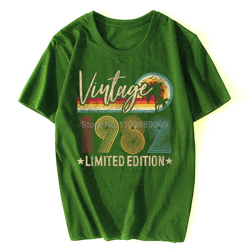 Vintage 1982 Limited Edition Print Men T Shirt Short Graphic Women Ladies T-Shirt Tops Funny Summer Cotton Tees