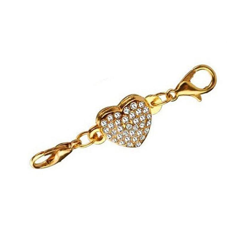

Ожерелье в форме сердца, соединительная цепочка, магнитный соединитель, застежка для изготовления ювелирных изделий, застежка со стразами One Size золотой