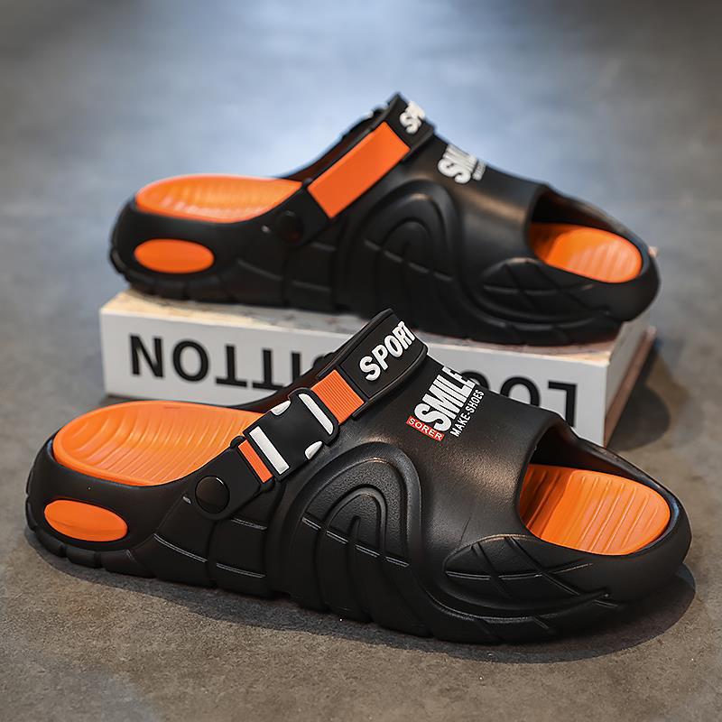 

Тапочки мужские 2025 новые летние ощущение наступания на говно повседневные толстая подошва два способа носки пляжные для ходьбы по воде подростковые противоскользящие шлепанцы на перемычке 45