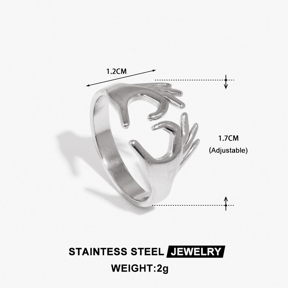 Elegant Geometric Multi-layer 18K Gold Plated Open Ring for Women