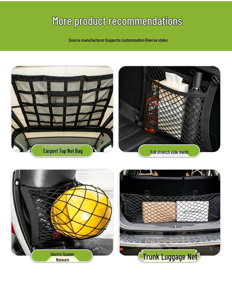 Adjustable Pet Barrier Net for Car Travel - Dog Safety Partition and Storage Mesh Bag