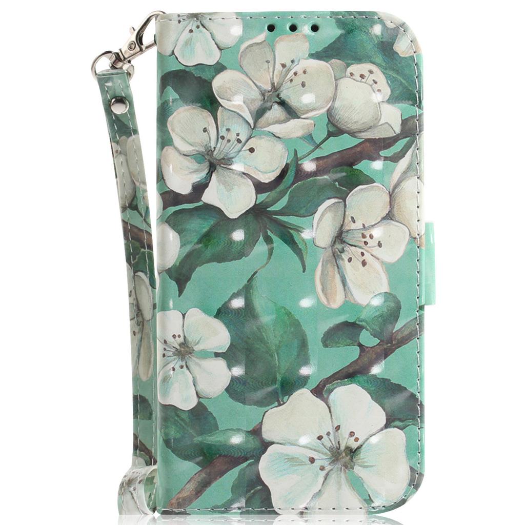For Samsung Galaxy S25+ Case Pattern Printing Leather Wallet Phone Cover with Wrist Strap