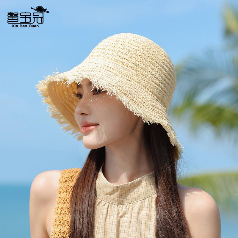 Summer Sun Hat Children Outdoor Travel Seaside Vacation Sun Protection Sun Hat Casual Fashion Fringed Big Brim Straw Hat