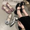 Fashion 2025 Luxury Women Crystal Bow High Heels Sandals Chunky Mary Janes Shoes New Designer Summer Retro Lolita Shoes Women's Pumps