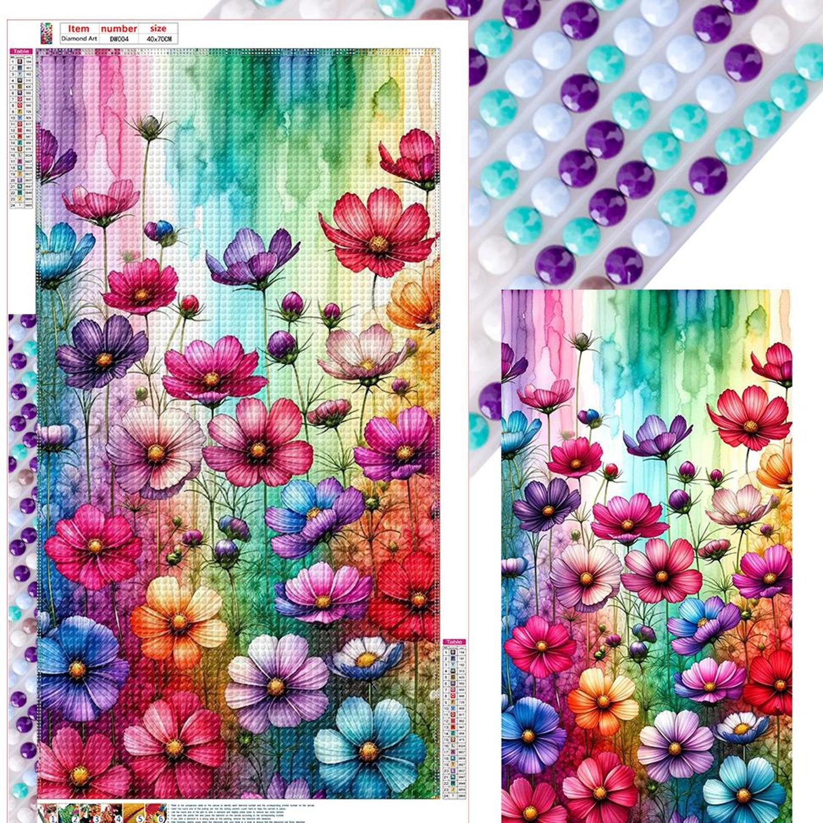 

5D DIY Full Round Drill Diamond Painting Flower Home Decor Wall Art Craft for Living Room Bedroom Classroom Entrance 40x70cm