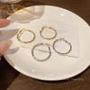 European and American Broken Silver Large Circle Earrings Women's Light Luxury Design Earrings Exaggerated Personality Round Face Ear Jewelry