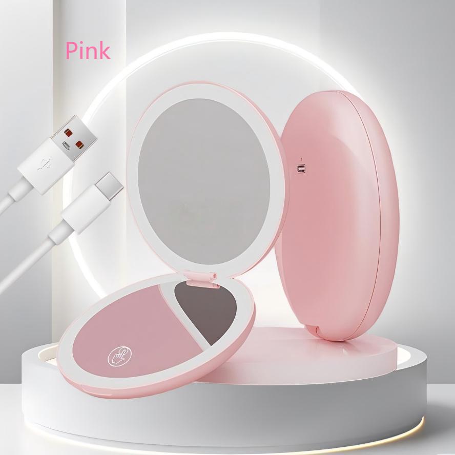 Foldable LED Magnifying Makeup Mirror - 2x, 5x, 10x
