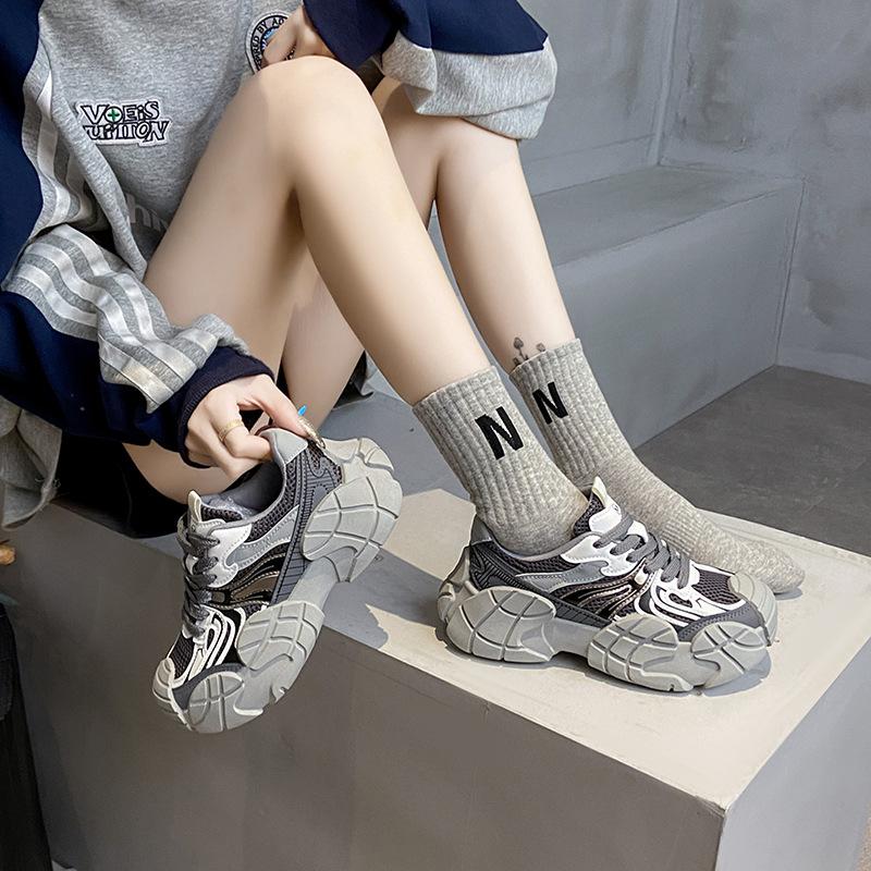 Fashion Platform Dad Shoes Women's 2025 Autumn and Winter Korean Version Muffin Versatile Color Matching Breathable Casual Sports Shoes