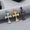 Personalized Crystal Stone Cross Necklace for Men Women 41*27mm Hip Hop Charm Pendant Gold Color Trendy Jewelry Gift