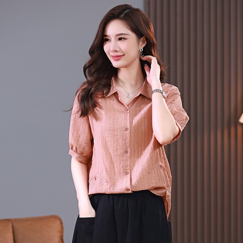 Stilvolles Tencel Damen Sommer Kurzarmhemd 2025 - Junglich, Locker, Lässiges Oberteil