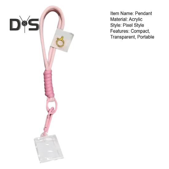 Pixel Style Acrylic Pendant Compact Keychain for Bags Cars Transparent Pixel Art Design Hang On Backpacks Handbags Cell Phones Charm