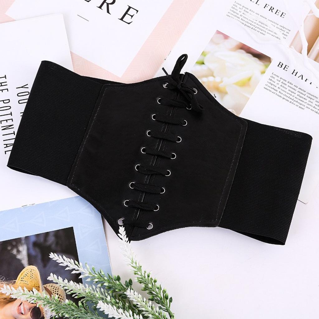 Women's Decorative Simple All-Match Fashionable Wide Elastic Waist Belt