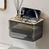 Wall Mounted Tissue Box Transparent Napkin Holder Removable Tissue Dispenser  Bathroom