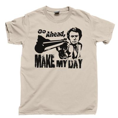 MAGLIETTA MAKE MY DAY Film Dirty Harry Clint Eastwood Maglietta DVD Blu Ray Collezione