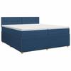 Box Spring Bed with Mattress and Headboard Blue 200 X 200 Cm Fabric