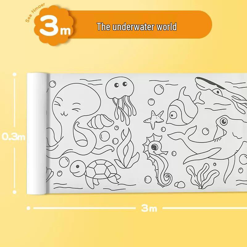 100-Meter Blank Graffiti Scroll: White Canvas for Children and Kindergarten Art