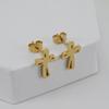 18K Titanium Steel Cross Stud Earrings for Women, Stainless Steel Versatile Ear Jewelry