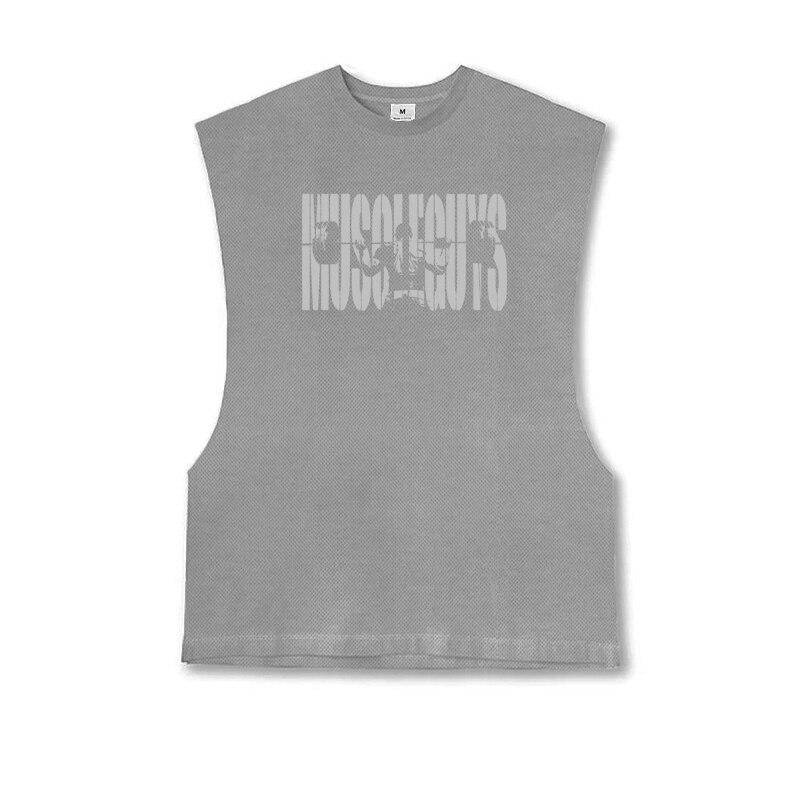 Muscleguys Herren Fitness Running Mesh Schnelltrocknendes ärmelloses T-Shirt Hochwertige atmungsaktive Tanktops