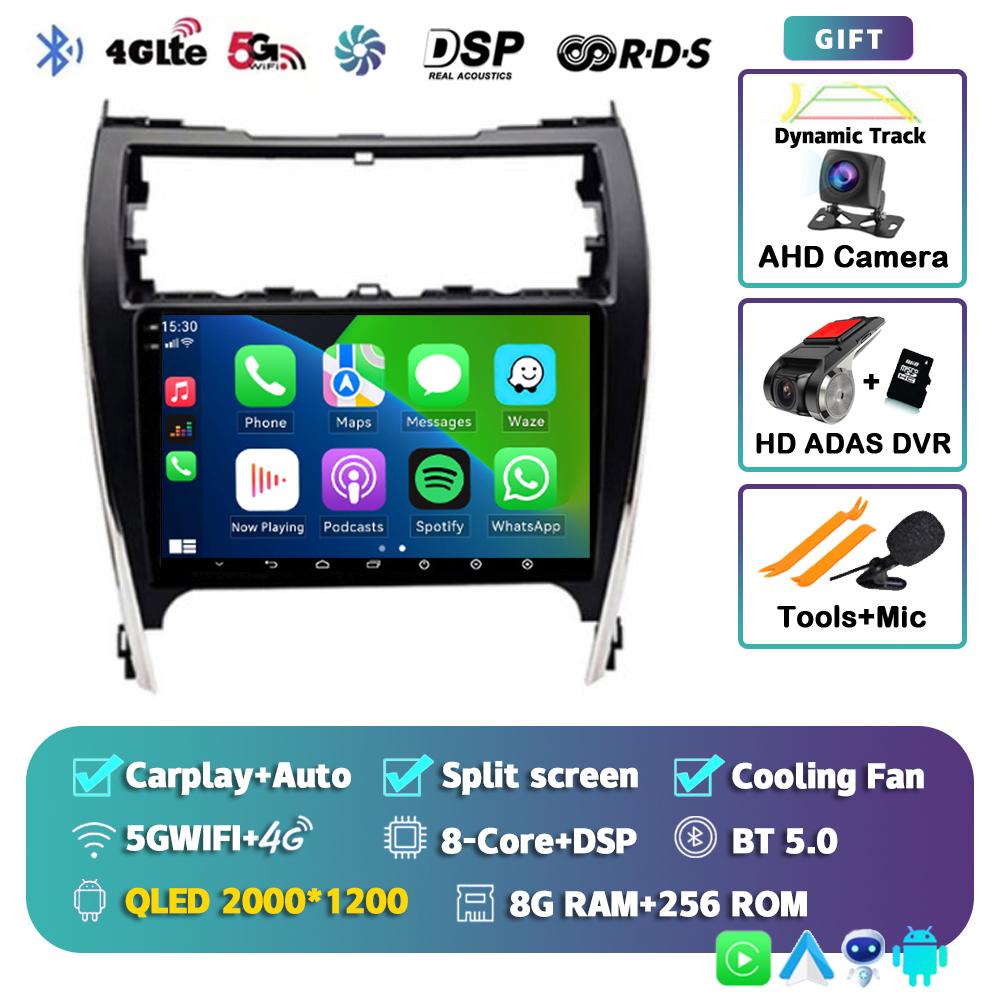 Android 14 Auto Carplay Car Radio For Toyota Camry 7 XV 50 55 US Version 2011 - 2017 Multimedia Player Stereo GPS DSP 2Din Audio