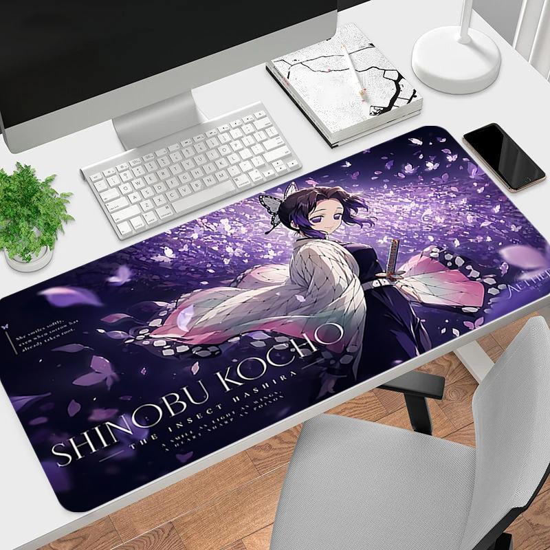 1 Stück Shinobu Kocho Butterfly Dreams Gaming-Mauspad Tastatur Schreibtischmatte Rutschfeste Gummikante Wasserdicht Computer-Mauspad für Büro Heimdekoration Y13