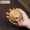 100ml Luxury Yixing Purple Clay Teapot Handmade Flying Saucer Pot Raw Ore Gold Section Mud Tea Maker Kettle Chinese Zisha Teaset