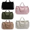 Large Capacity Canvas Tote Bag Solid Color Crossbody Bag Fashion Corduroy Shoulder Bag  Girls