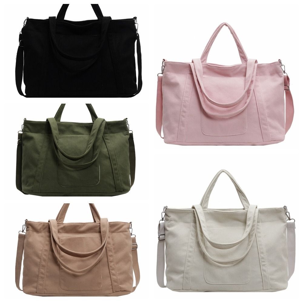 Large Capacity Canvas Tote Bag Casual Crossbody Bag Casual Corduroy Shoulder Bag  Women