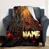 Spooky Forest Web Multi Purpose Customizable Blanket Customize Text Comfortable Texture Perfect For Sofa Couch Office Bed Picnics All Season Use