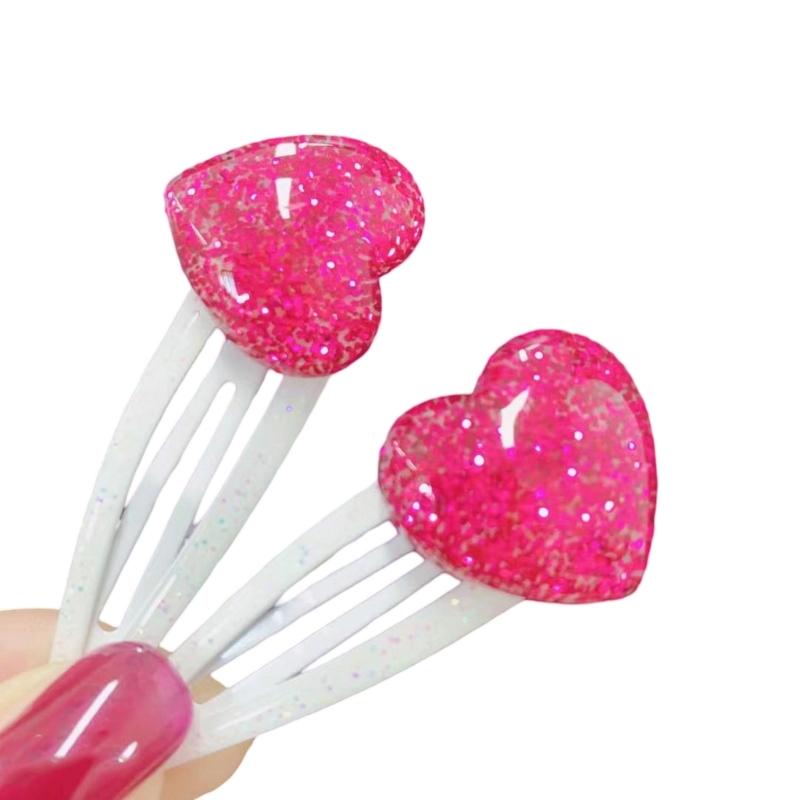 Adorkable Star Glitter Hair Clip for Girls Kid Star Barrettes Glitter Handmade Pink Hairpins Lovely Hairpins