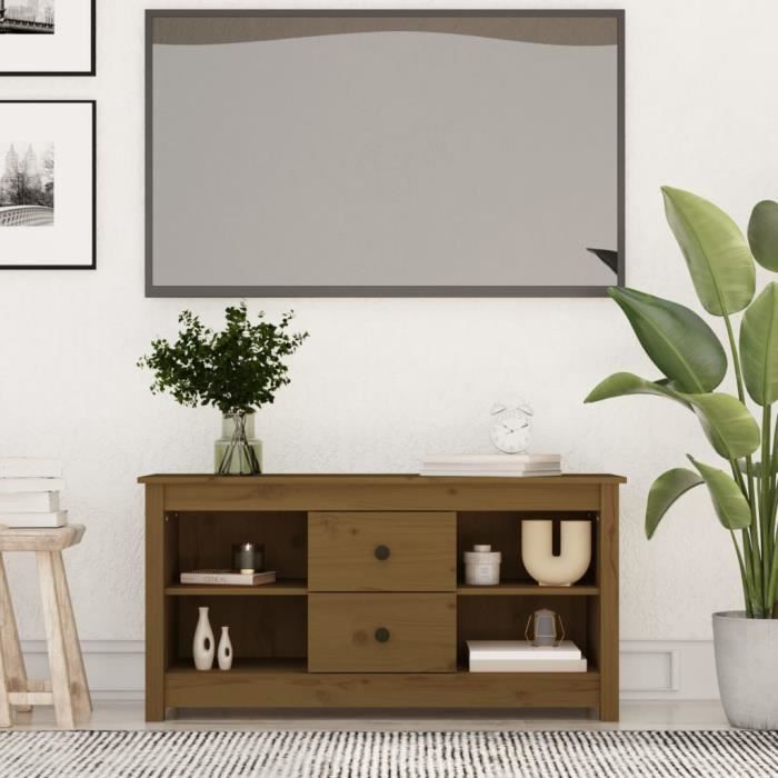VidaXL Meuble TV Marron miel 103x36,5x52 cm Bois de pin massif 814572