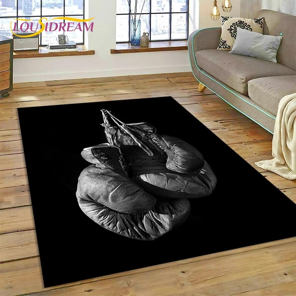 Rękawice bokserskie Bokser Walka Kreskówka Dywanik Dywan do Salonu Sypialni Dekoracja Domu, Mata Podłogowa Antypoślizgowa Dekoracja na Sofę Wycieraczka