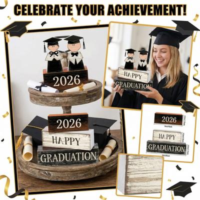 Graduation  Tiered Tray Decorations, Student Graduation Gifts, Desk Ornaments