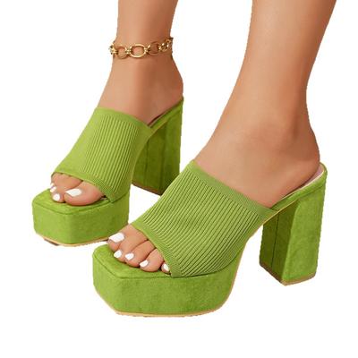 36-43 Summer Fashion Women Slip On Platform Plus Size Shoes for Women Peep Toe High Heel Sandals Casual Beach Slippers 2026