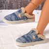 2025 New Autumn and Winter Women's Shoes Plus-size Fleece Warm Home Cotton Shoes Thick-soled Warm Stitched Cotton Shoes