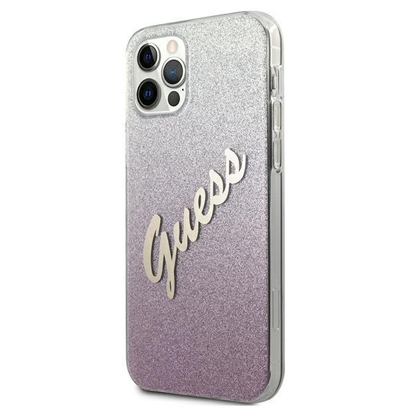 Guess Guhcp12Lpcuglspi Iphone 12 Pro Max6,7 Różowy/Pink Hardcase Glitter Gradient Script