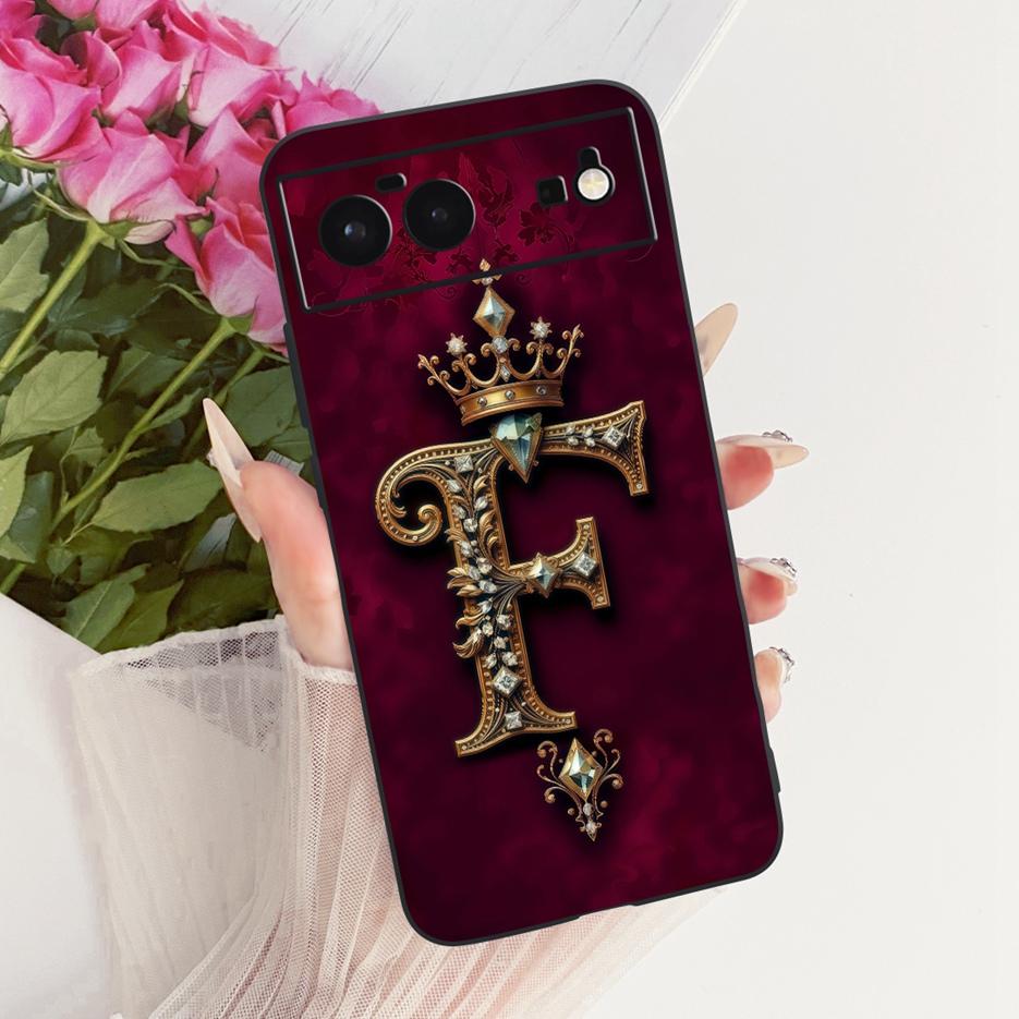 For Google Pixel 6A Case Pixel6 Pro Stylish Crown Letters Cover Soft TPU Phone Case For Google Pixel 6 Pro Pixel6A Fundas Bumper