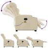 Vidaxl Lift-Up Massage Chair, Reclining, Cream, Fabric Upholstered