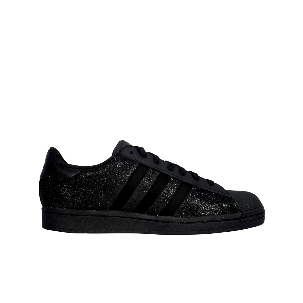 adidas Originals SUPERSTAR Wear Resistant And Lightweight Low Top Skateboard Shoes Unisex Black Sparkling Rhinestone EG4959(Team133-)