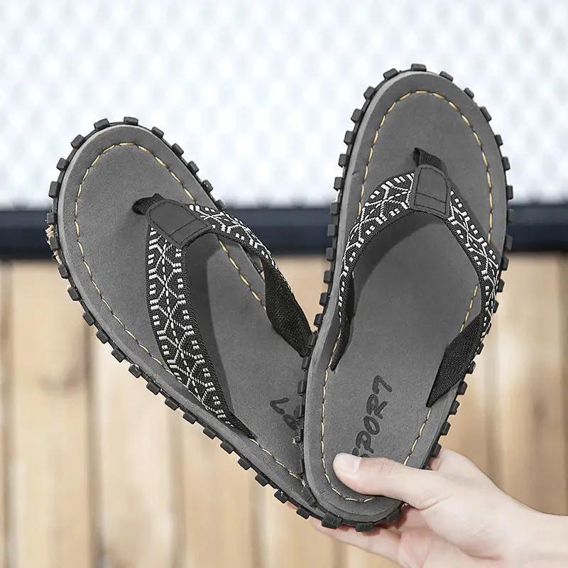 Fashion House Beach Flat Flip Flops Indoor Shoes Walk Around Home Slippers for Men Eva Rubber Shiatsu Sandals Man Comfortable Elegant