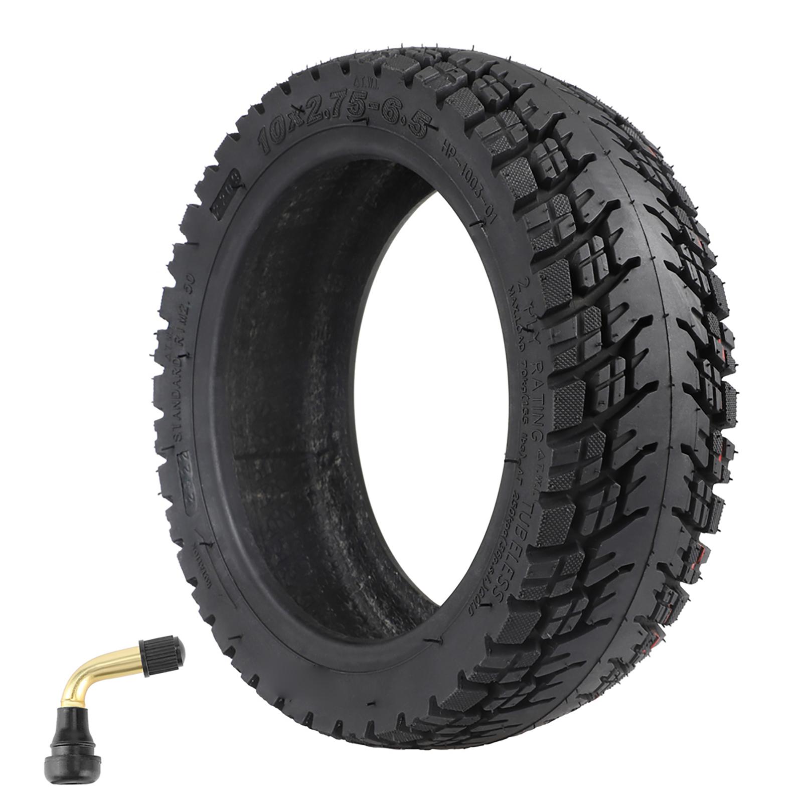 Pneu Tubeless 10x2.75-6.5 10 Pouces Pneu à Vide Remplacement Pneu Trottinette Électrique avec Valve