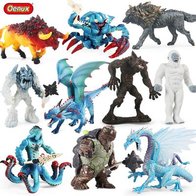 Oenux Original Wilde Dinosaurier Mythos Drache Tiere Modell Feuer Bulle Krake Monster Krabbe Actionfiguren Kinder Sammlung Spielzeug Geschenk