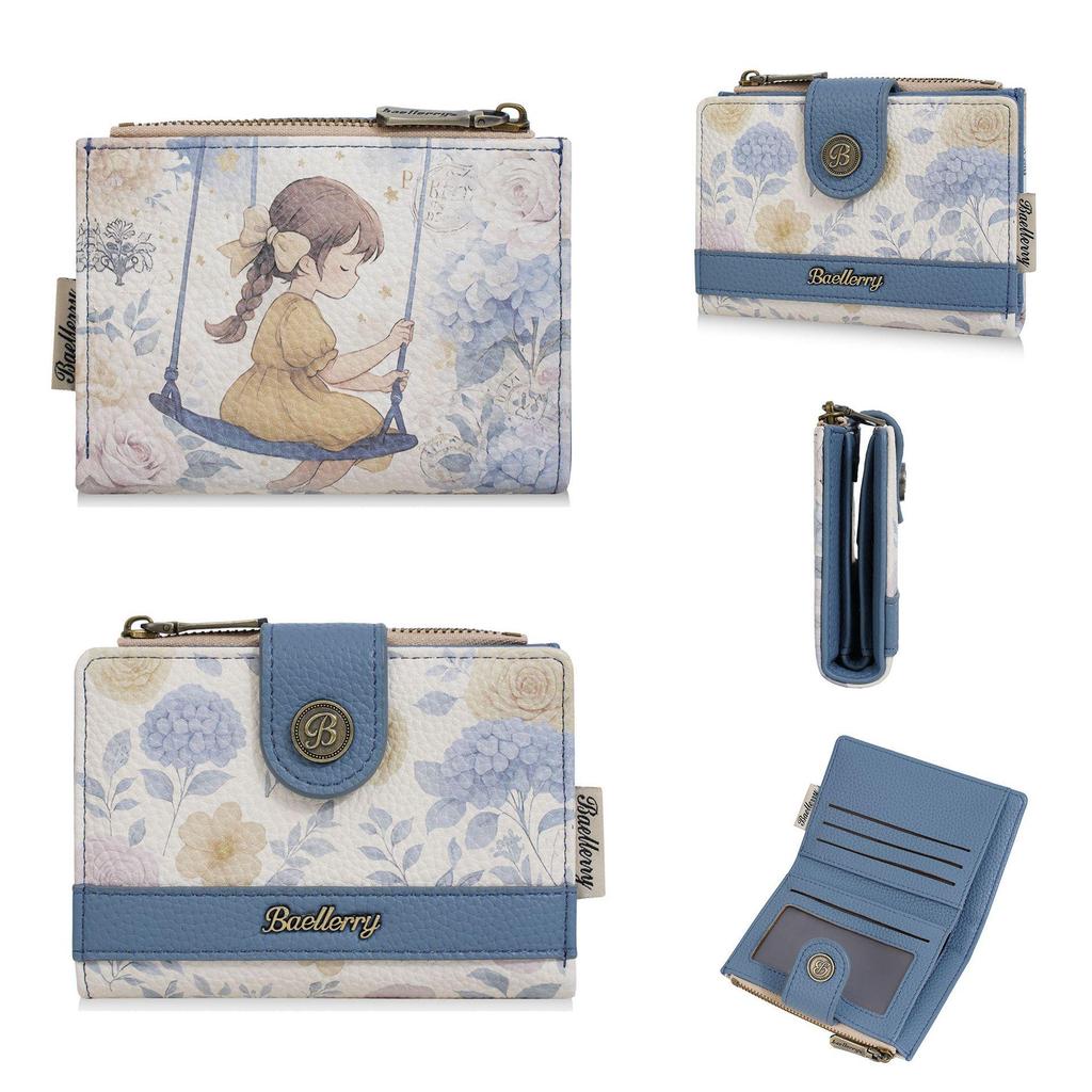 New Women's Korean Style Anime Short Wallet with Multi-Card Slots and Fashion Clasp