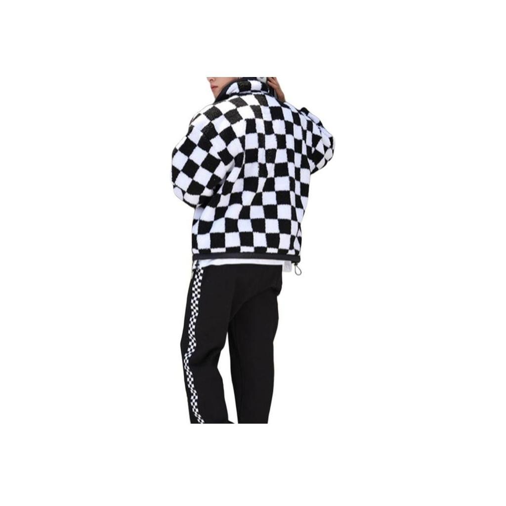 Vans Schachbrett Sherpa Fleece Jacke Schwarz Weiß Unisex VN00091BBSU