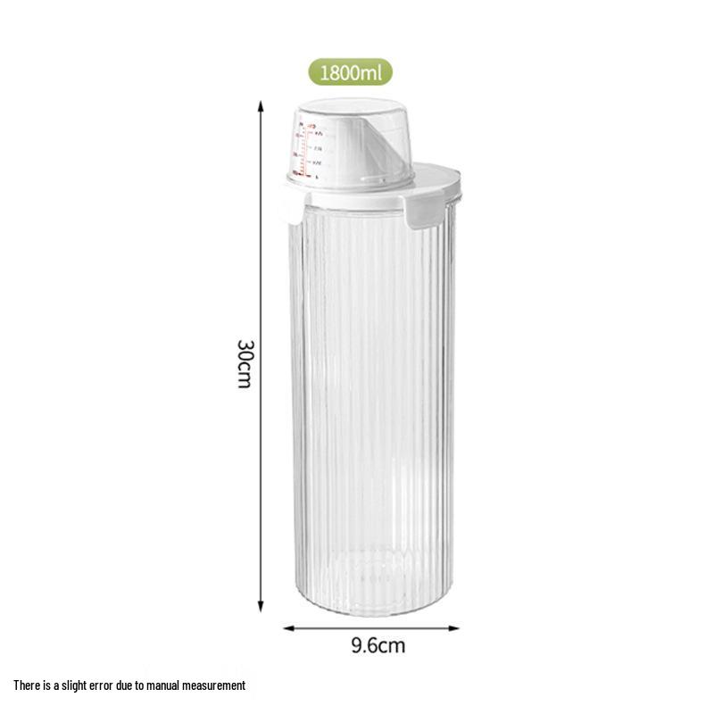 Laundry Detergent Storage Jar with Measuring Cup - Sealed, Thickened, Transparent, Large Opening